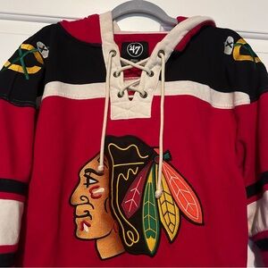 Chicago Blackhawks '47 Superior Lacer Pullover Hoodie - Red Size Small